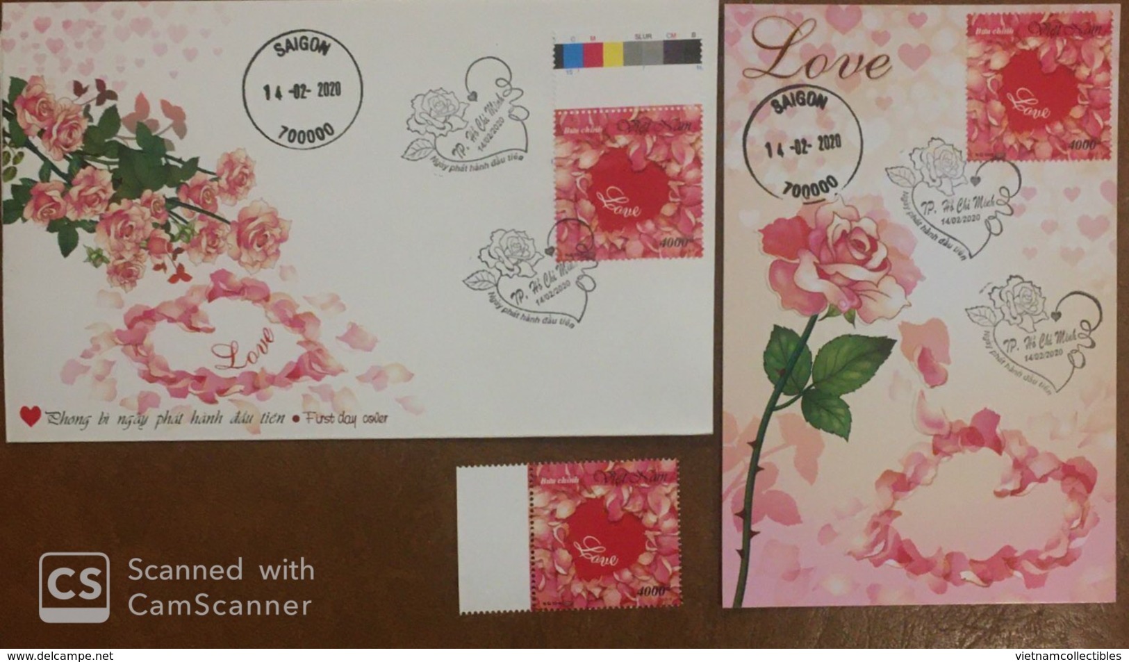 FDC Vietnam Viet Nam & Maxicard & MNH Perf Stamp Iss. On 14 Feb 2020 : LOVE / VALENTINE / HEART (Ms1120) - Viêt-Nam