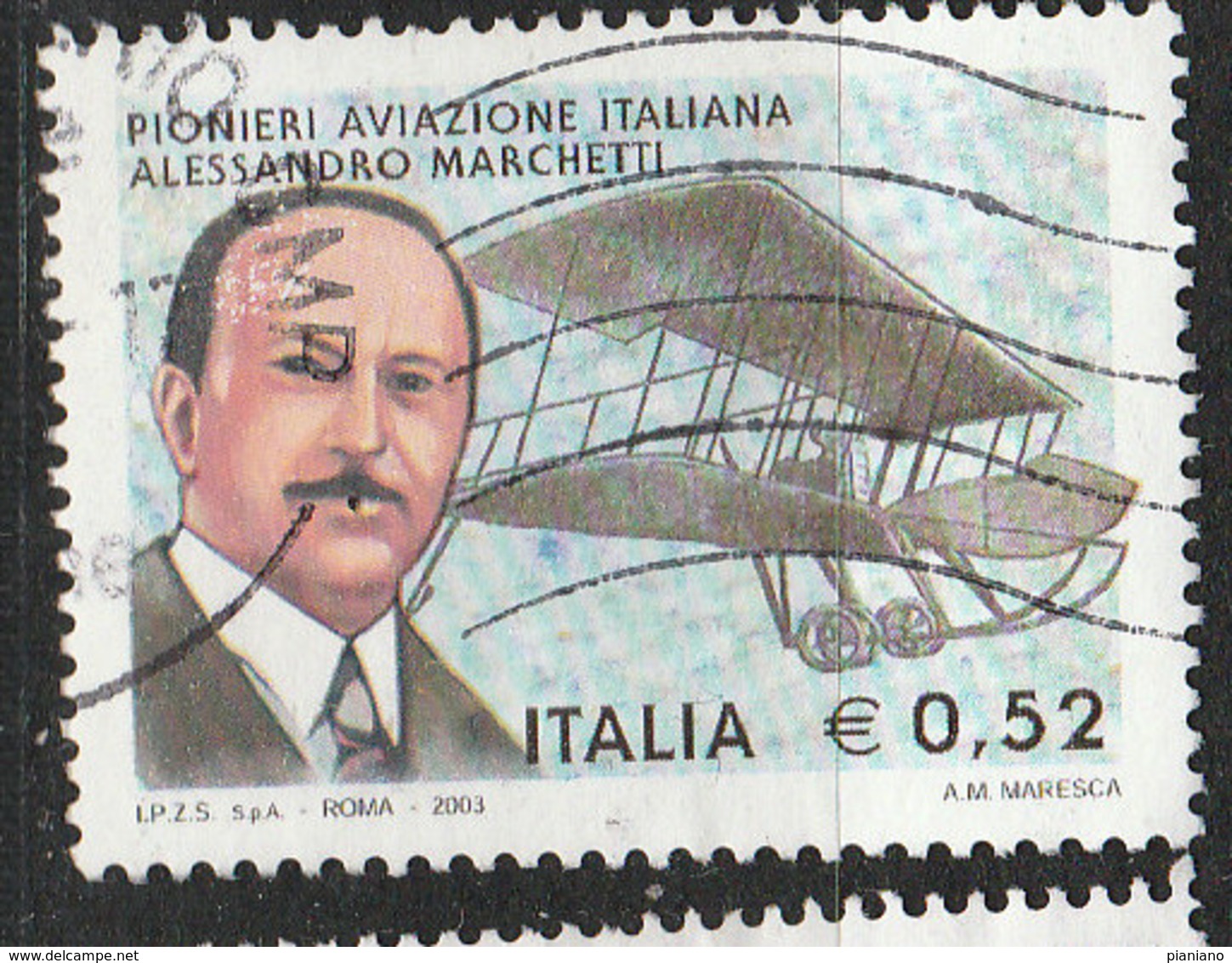 PIA - ITALIA - 2003 : Centenario Del Primo Volo - Pionieri Italiani - Alessandro Marchetti   - (SAS  2705) - 2001-10: Usati