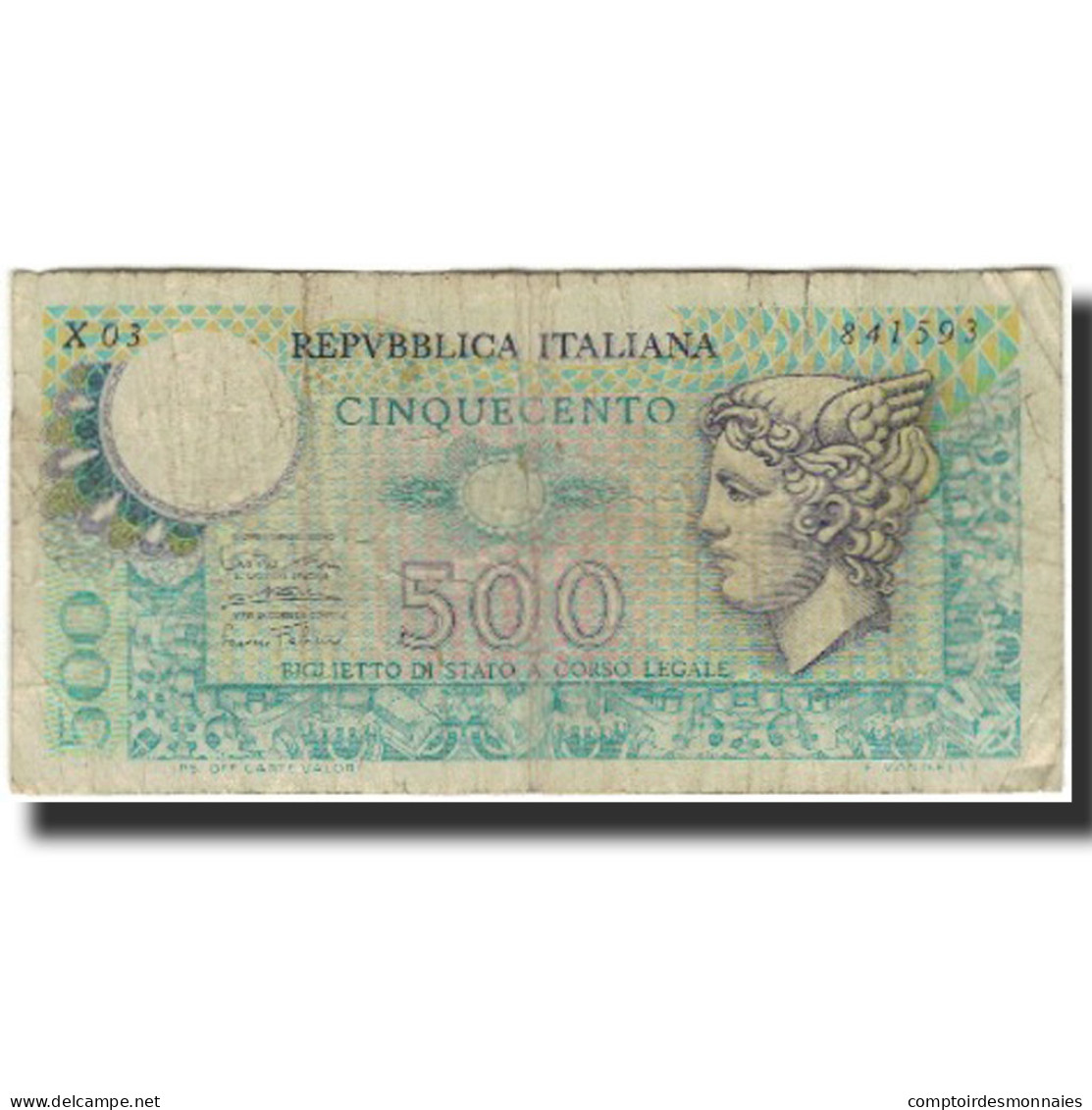 Billet, Italie, 500 Lire, KM:94, B - 500 Liras