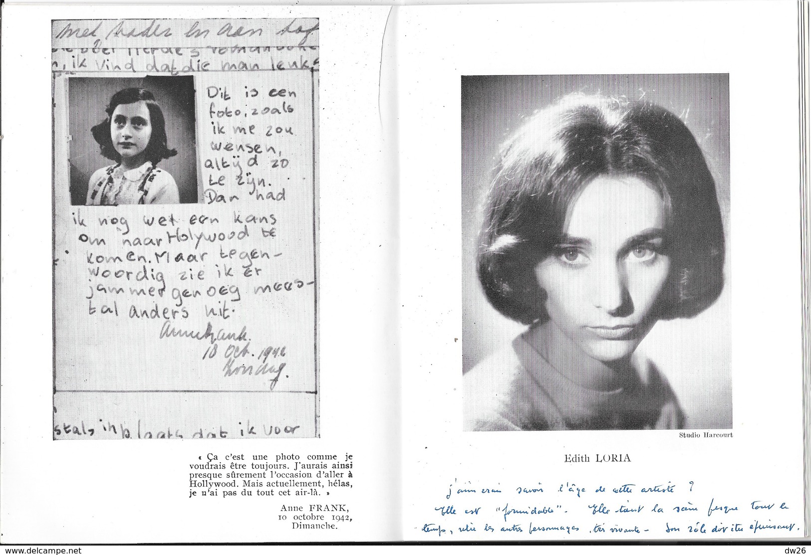 Programme Théâtre Montparnasse Gaston Baty - Pièce Le Journal D'Anne Frank Avec Michel Etcheverry 1958 - Programas