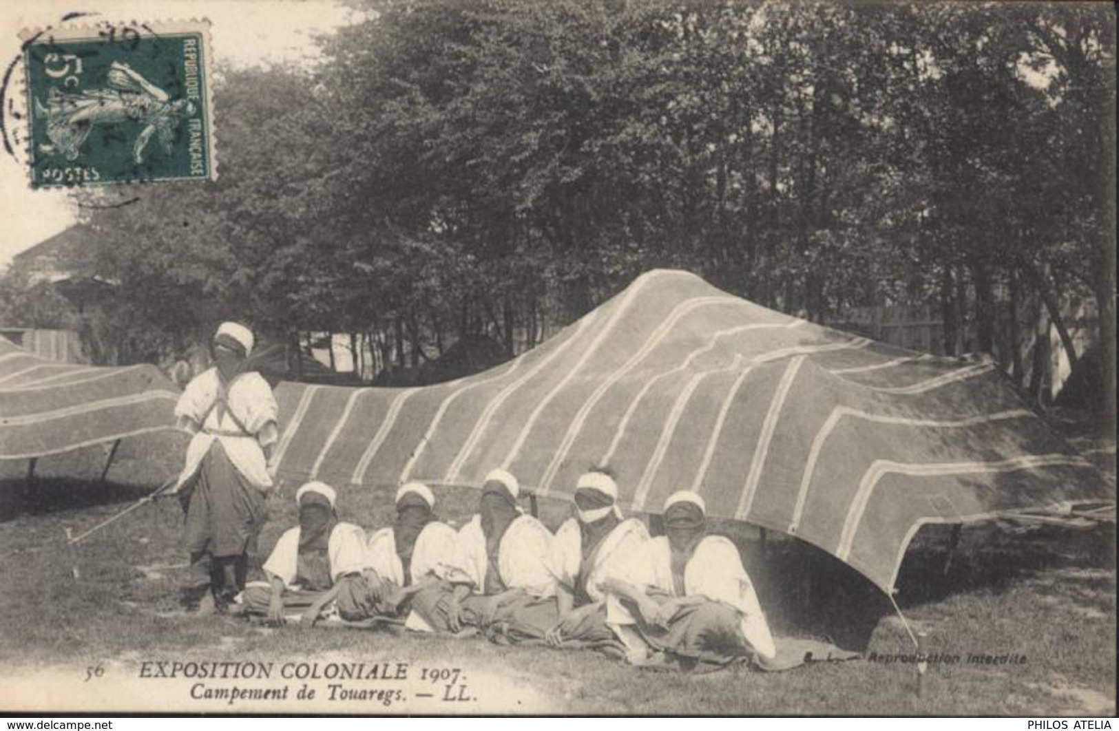 CPA Exposition Coloniale 1907 Campement De Touaregs 56 LL CAD Bordeaux YT 137 - Esposizioni