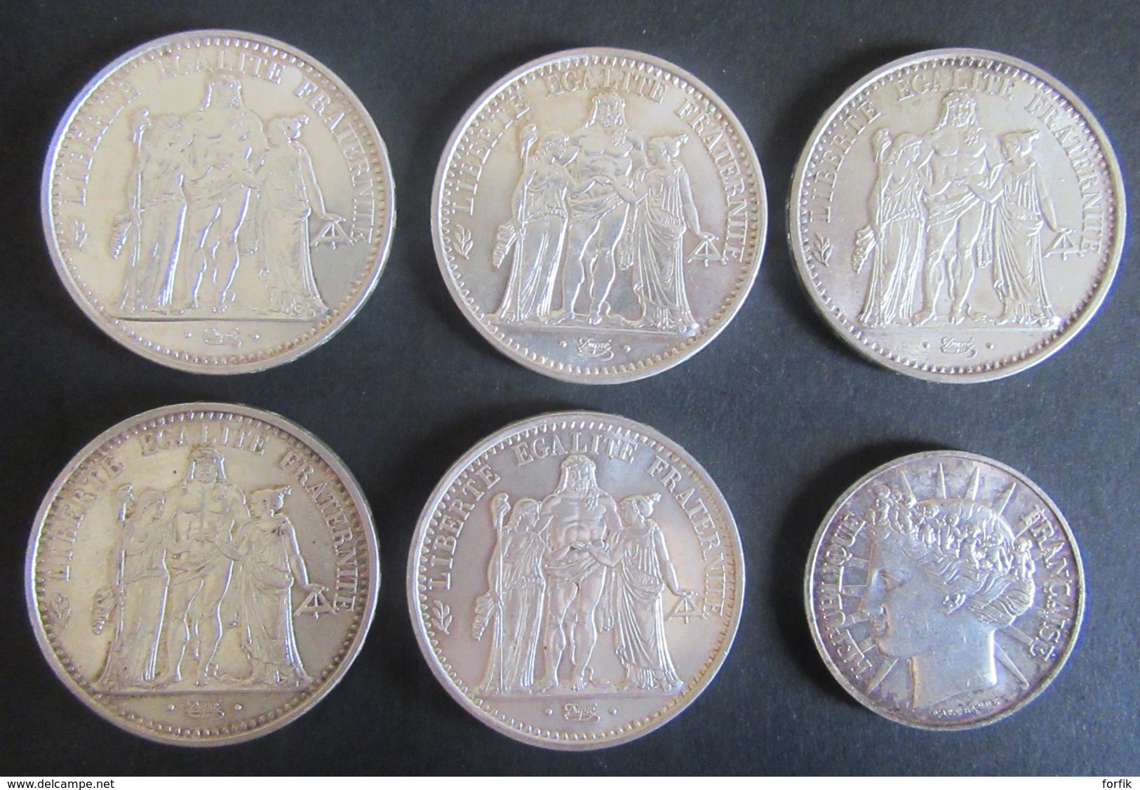France - 6 Monnaies : 5 X 10 Francs Hercule 1965 / 1966 + 100 Francs 1988 - Argent - Achat Immédiat - SUP - Collections