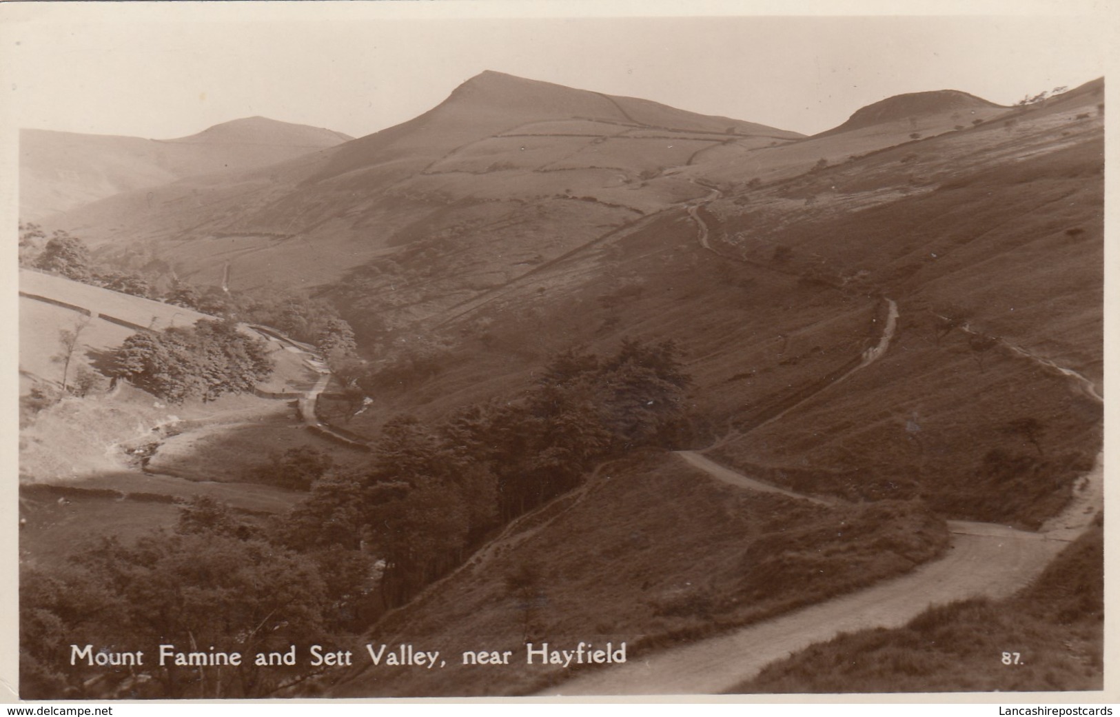 Postcard Mount Famine And Sett Valley Nr Hayfield Derbyshire My Ref  B13940 - Derbyshire