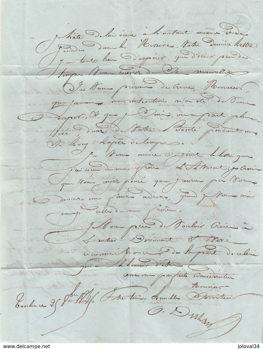 Lettre Cachet  78 TOULON SUR MER Var 26/10/1845 Pour M De Bellegarde Embrun Hautes Alpes - 1801-1848: Precursori XIX