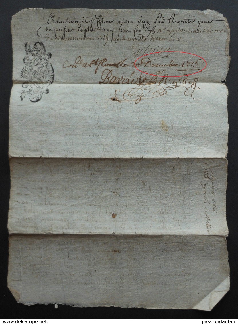 Manuscrit Du XVIIIe Siècle - Cantal - Saint-Flour - Protagonistes Dénommés Guillaume Combes Et Autres - Manuskripte