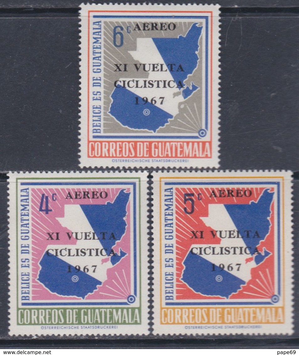 Guatemala PA N° 417 /19 X : 11è Tour Cycliste, La Série Des 3 Valeurs Trace De Charnière Sinon TB - Guatemala