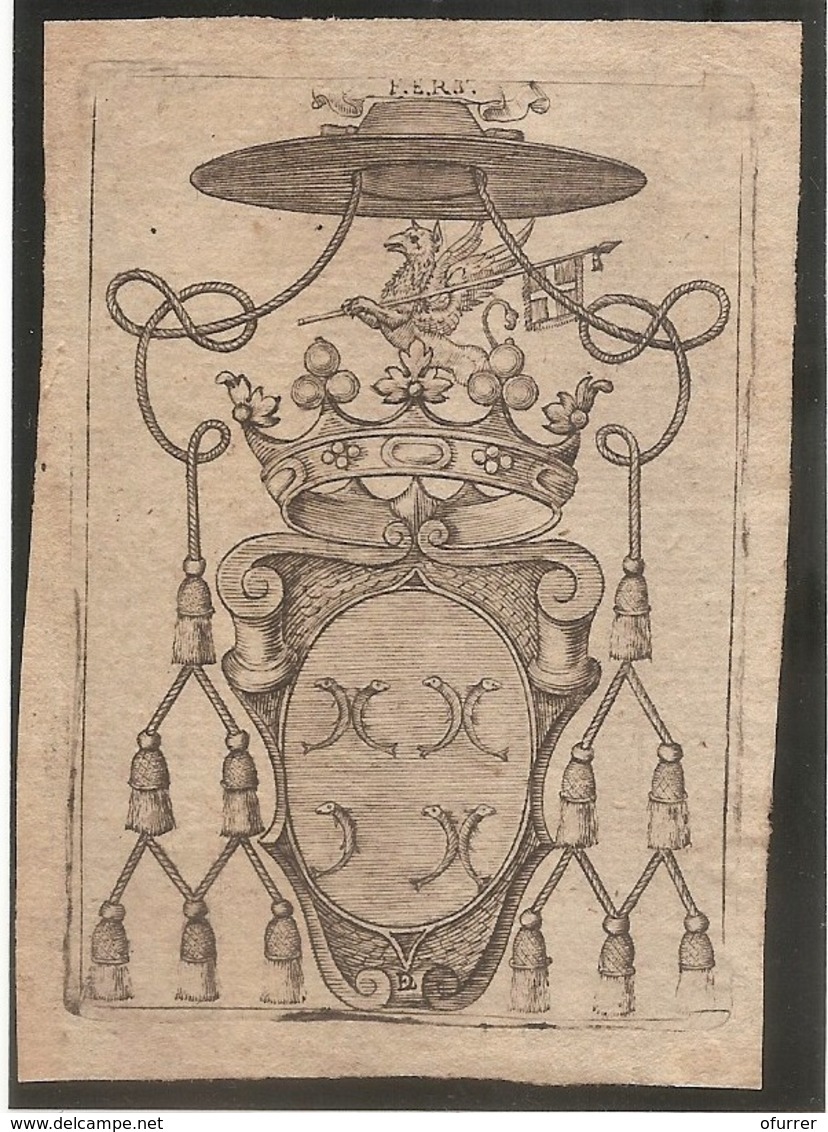 Ex-libris Héraldique Claude-François BELLIS DE ROAIX (†1749). Avignon, Comtat-Venaissin, France - Ex-Libris