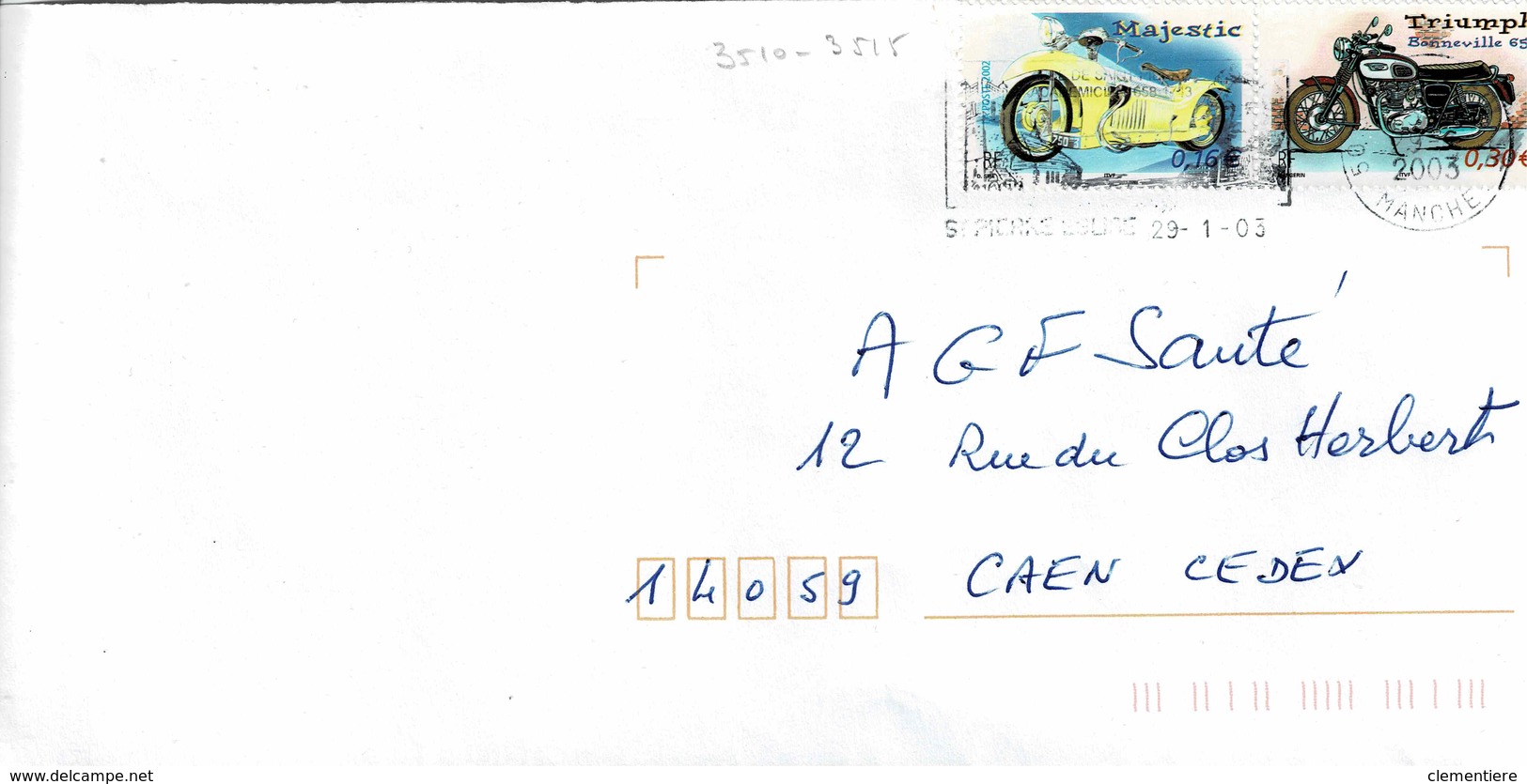 TP N° 3510 Et 3515  Sur Enveloppe De St Pierre Eglise - 1961-....