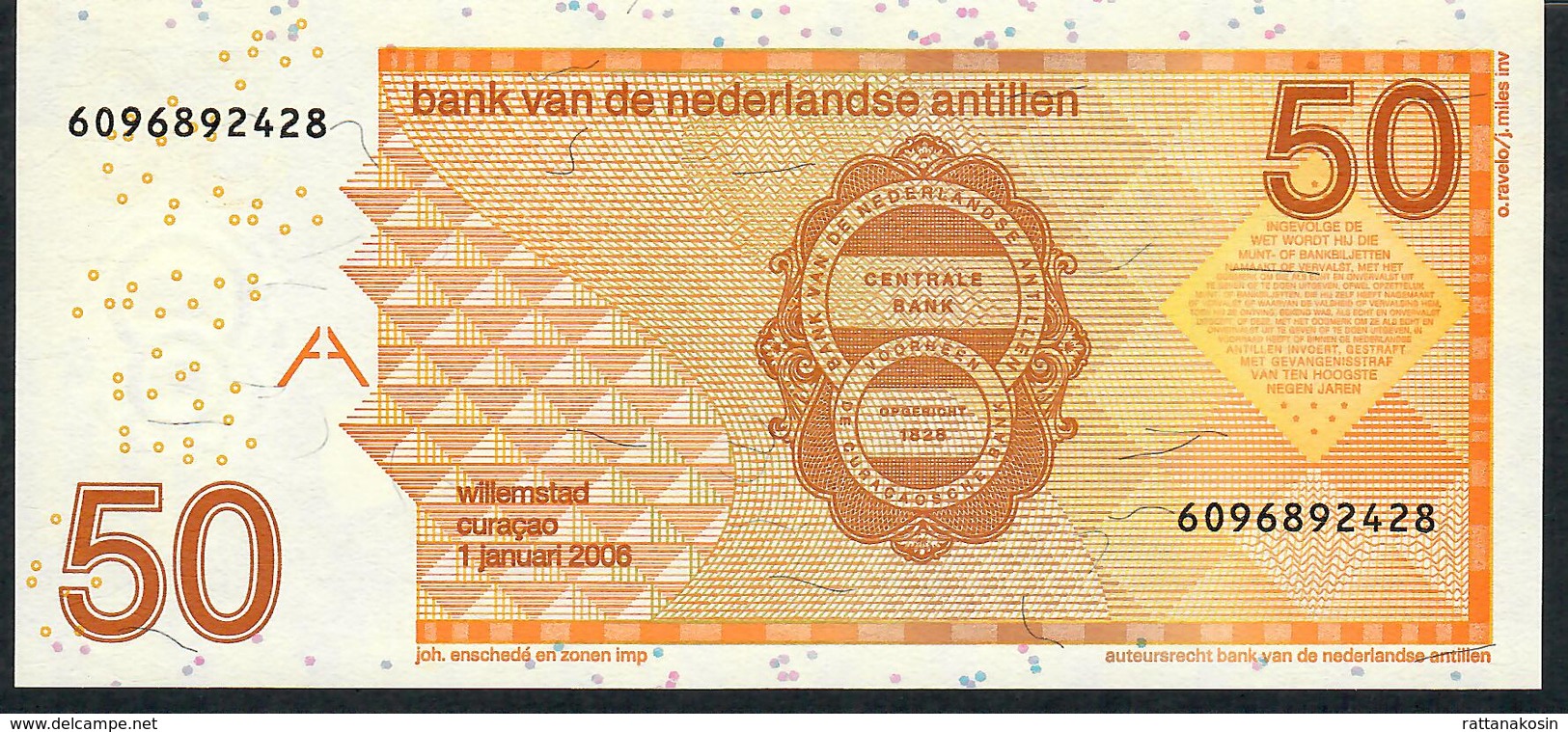 ANTILLES NEERLANDAISES P30d 50 GULDEN 2006 UNC. - Altri & Non Classificati