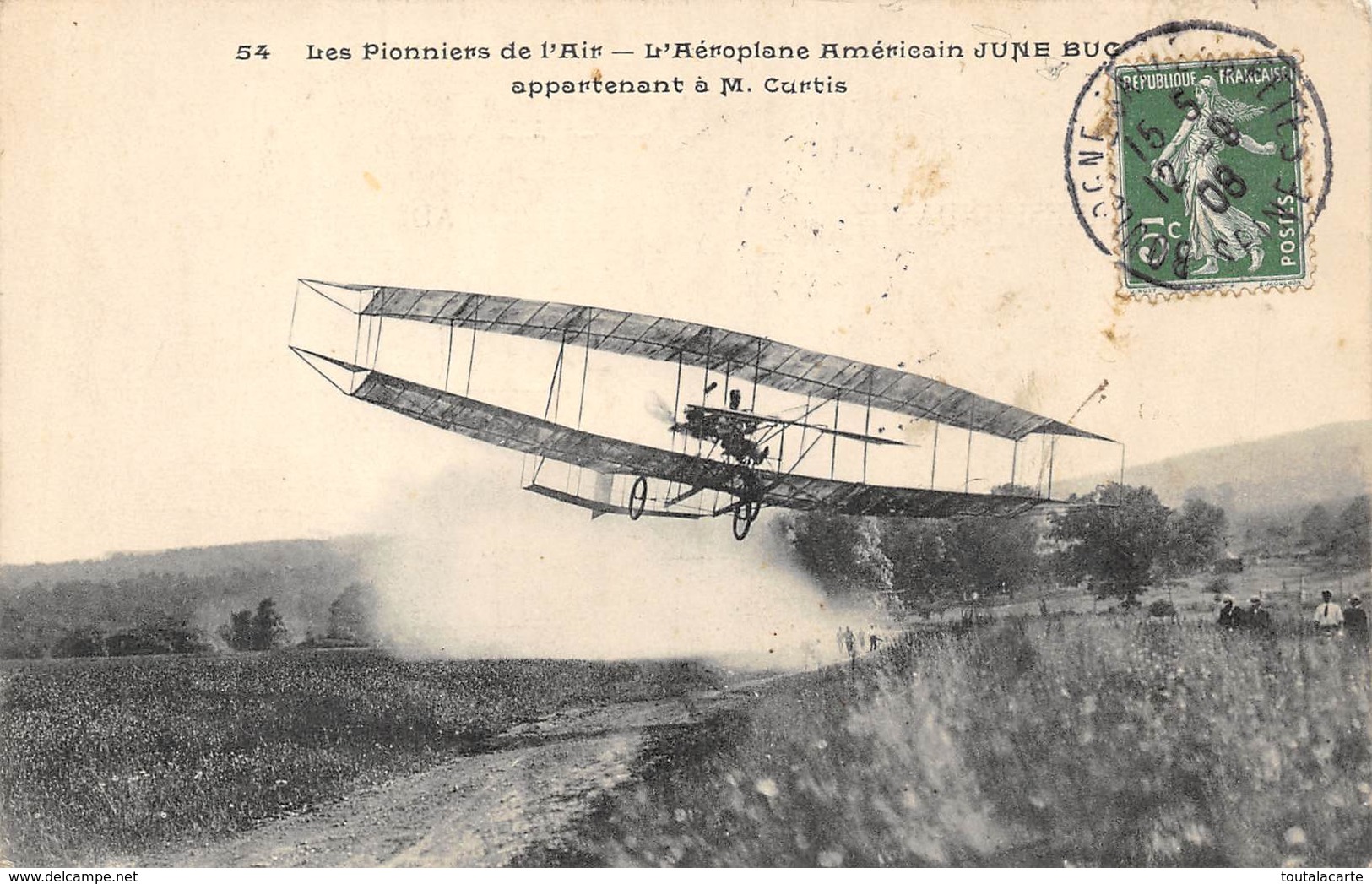 CPA L AEROPLANE AMERICAIN JUNE BUC APPARTENANT A M CURTIS - ....-1914: Précurseurs