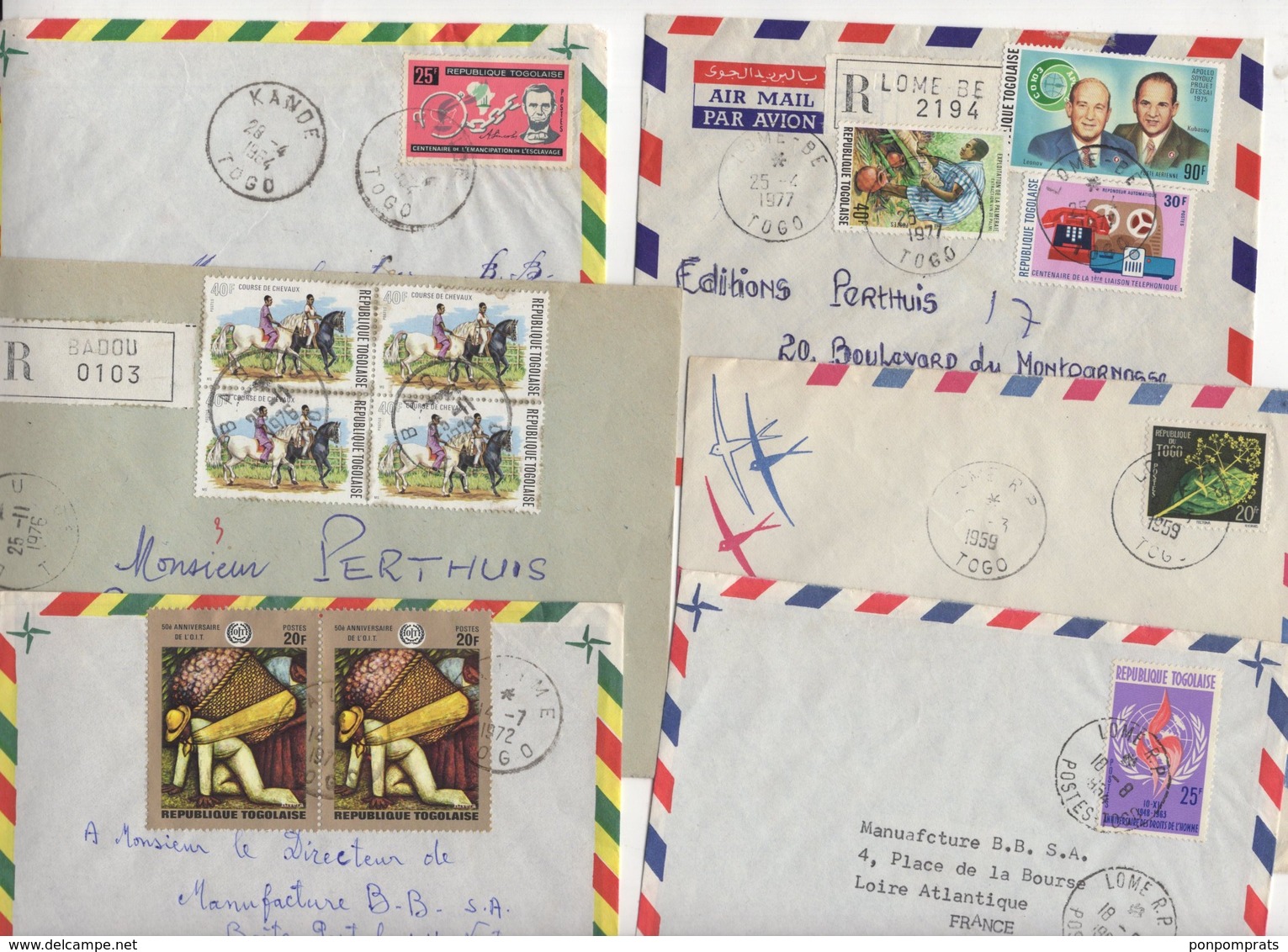 Lot De 26 Enveloppes Avec Timbres Du TOGO Après L'Indépendance Affranchissements Très Varié - Togo (1960-...)