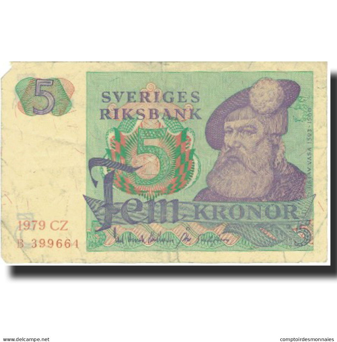 Billet, Suède, 5 Kronor, 1965-1981, KM:51d, TB - Suède