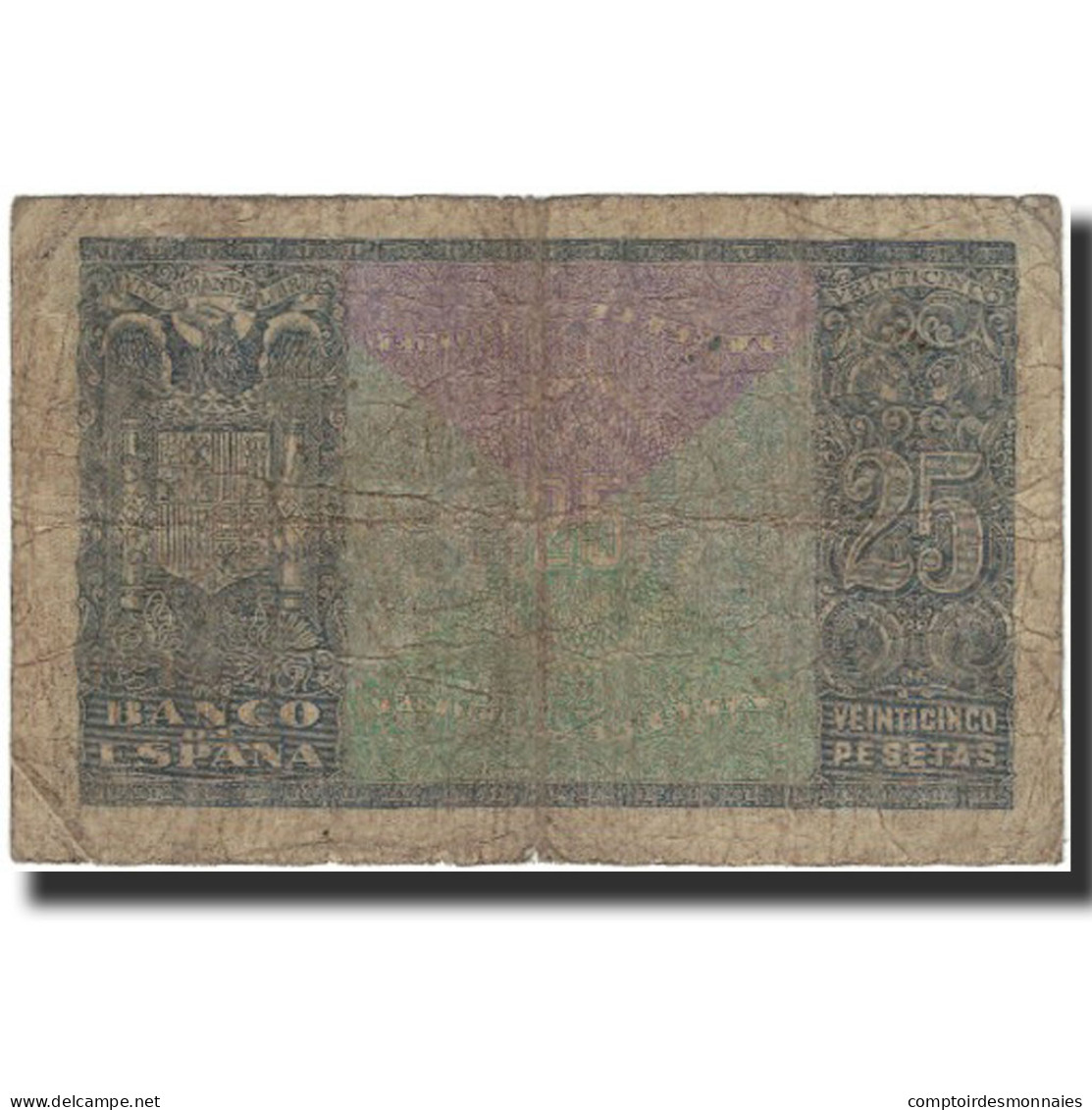 Billet, Espagne, 25 Pesetas, 1940-01-09, KM:116a, B - 25 Pesetas