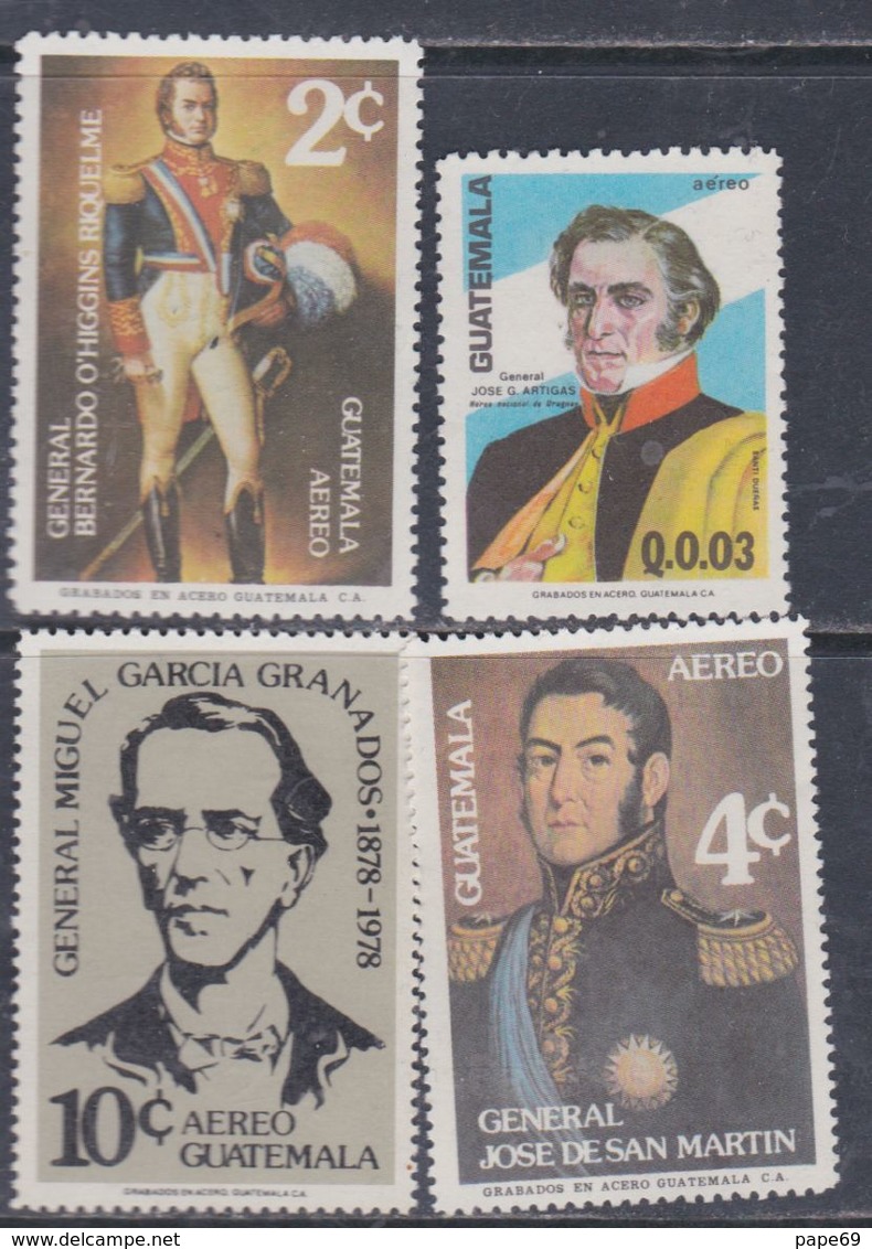 Guatemala PA N° 745 / 48 XX : Libérateurs Des Amériques ( I ). Les 4 Valeurs Sans Charnière, TB - Guatemala