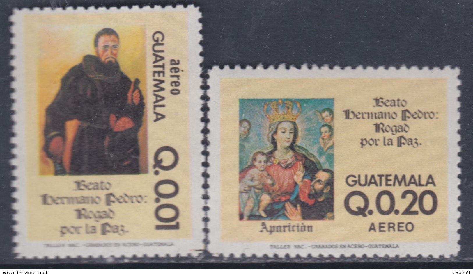 Guatemala PA N° 757 / 58 XX : 20è Anniversaire De La Béatification De Pedro De Béthancourt La Paire Ss Charnière, TB - Guatemala