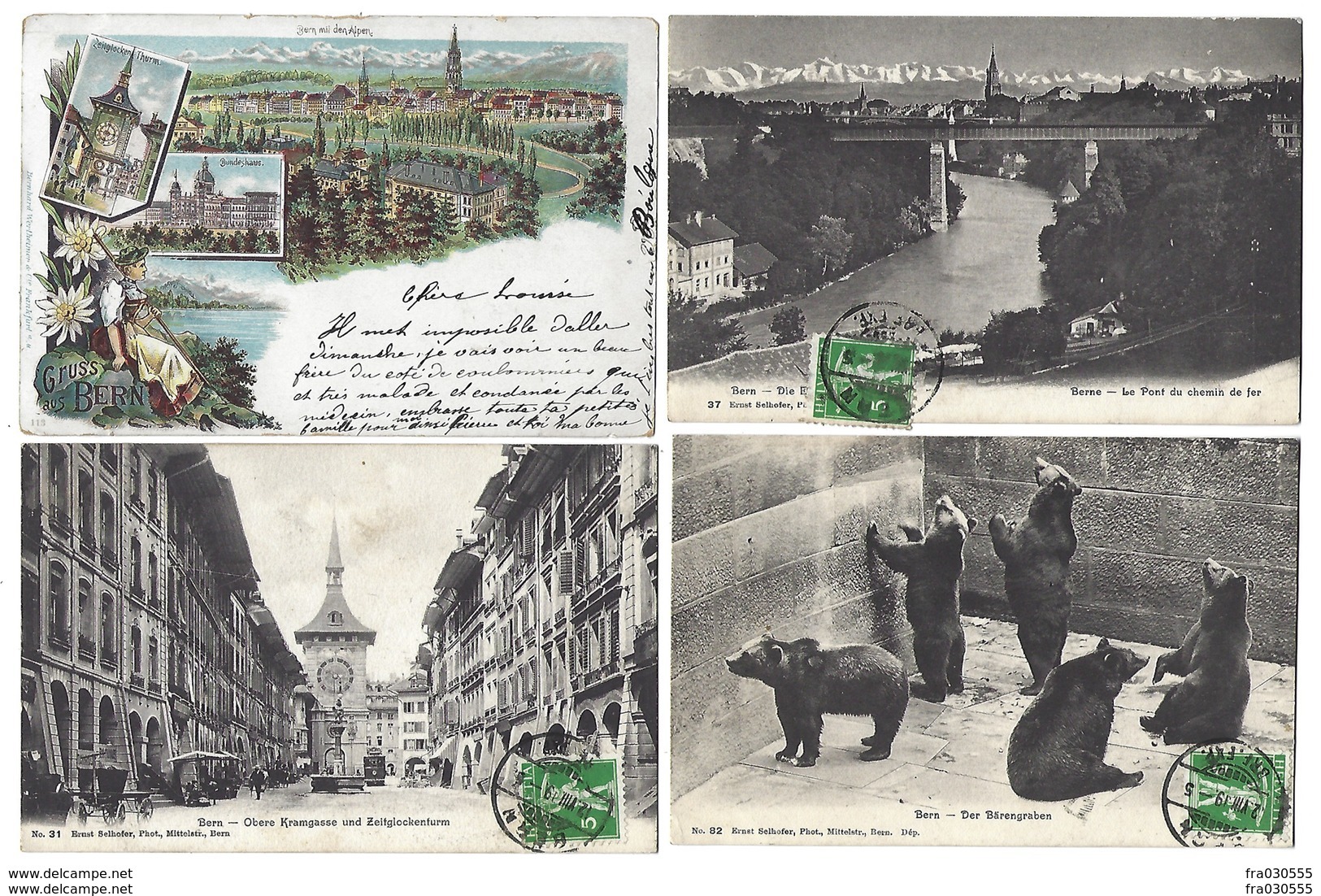 SUISSE - BERN - BERNE - Lot De 6 CPA - -1906 à 1909 - Berne