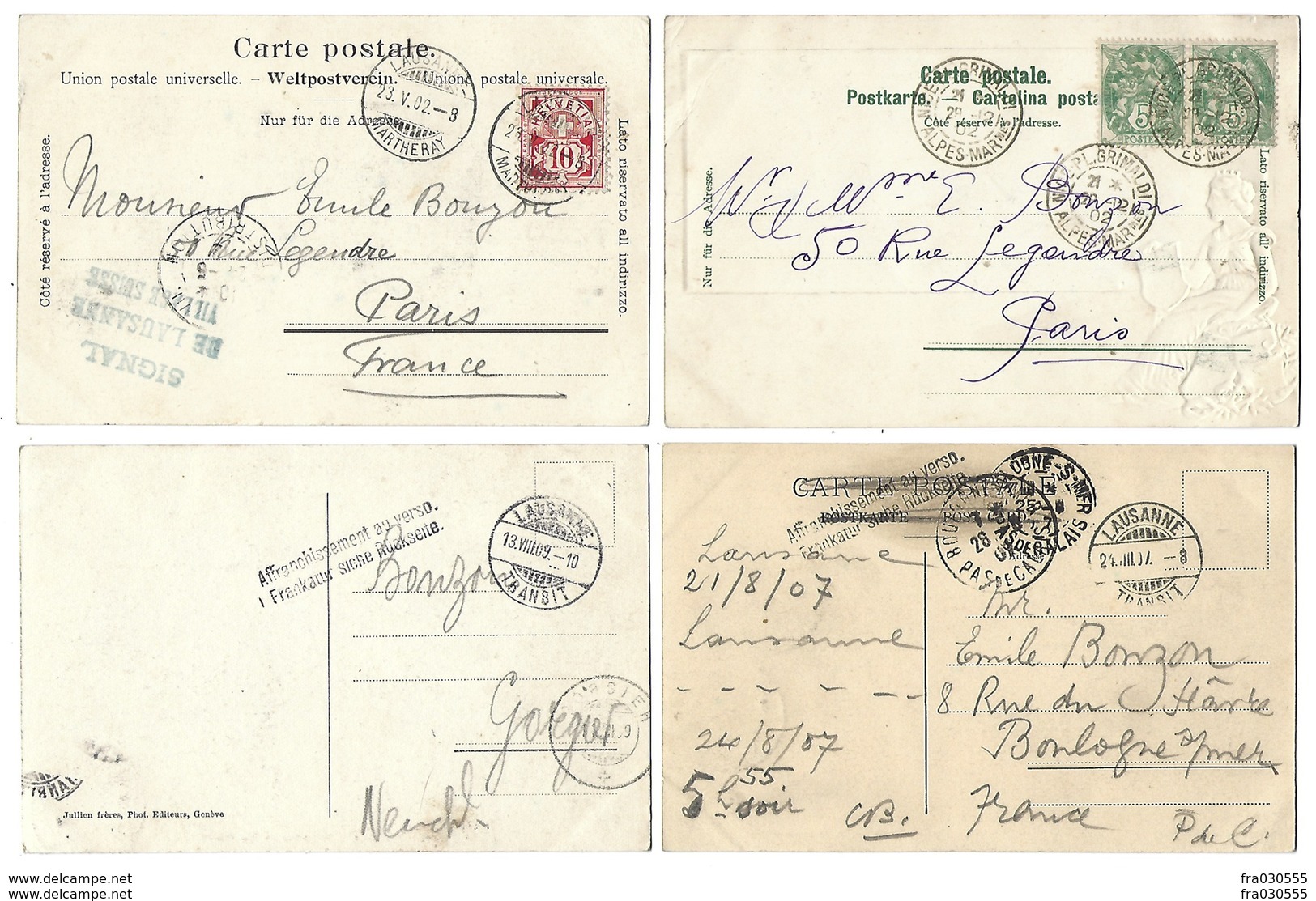 SUISSE - LAUSANNE - Lot De 7 CPA - 1902 à 1909 - Lausanne