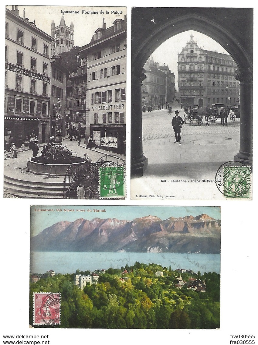 SUISSE - LAUSANNE - Lot De 7 CPA - 1902 à 1909 - Lausanne