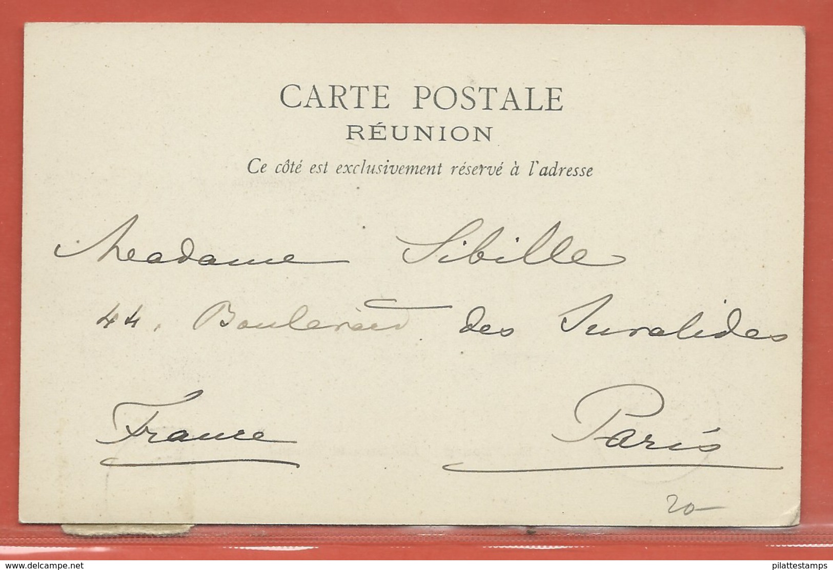 REUNION CARTE POSTALE AFFRANCHIE DE 1900 DE POINTE DES GALETS POUR PARIS FRANCE - Lettres & Documents