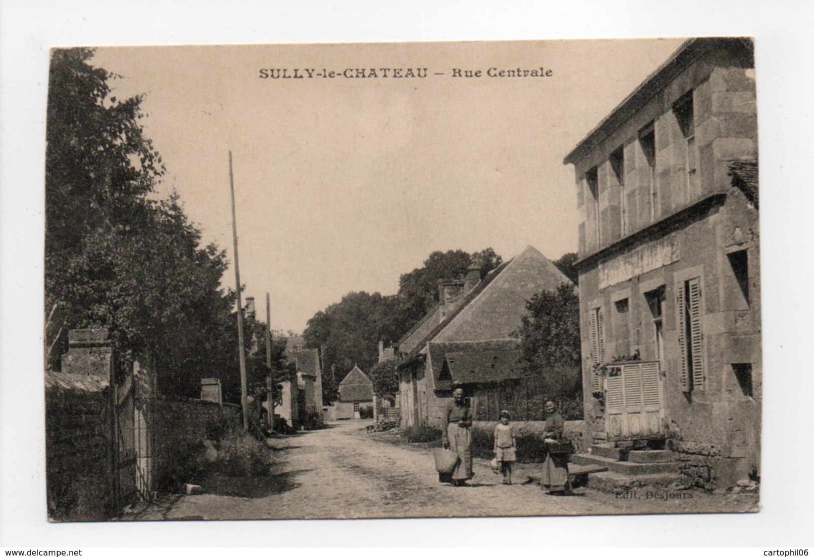 - CPA SULLY-LE-CHATEAU (71) - Rue Centrale (avec Personnages) - Edition Desjoues - - Altri & Non Classificati