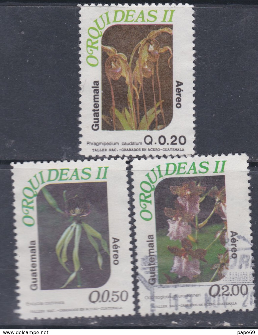 Guatemala PA N° 843 / 45 O : Flore : Orchidées. Les 3 Valeurs Oblitérées, TB - Guatemala