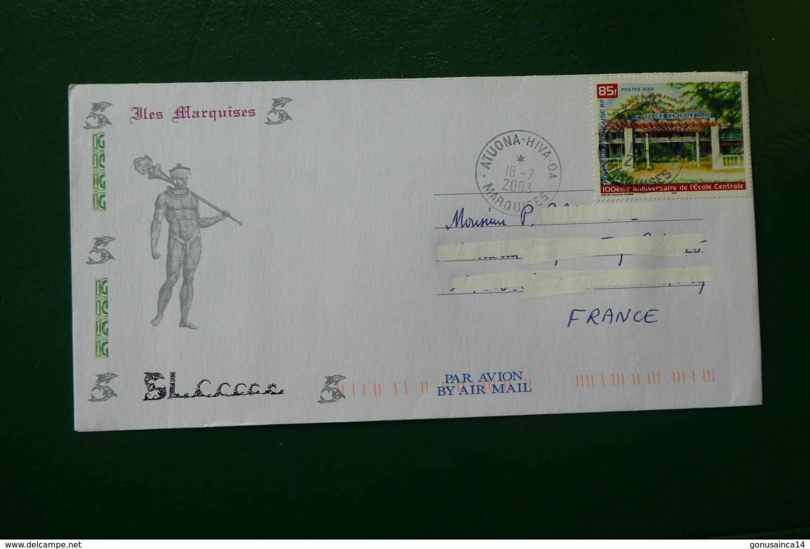 ENVELOPPE LETTRE TIMBRE POLYNESIE  FRANCAISE CACHET ILE Des Marquises - Altri & Non Classificati