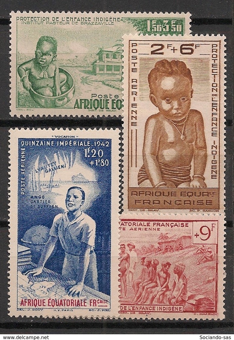 AEF - 1942 - Poste Aérienne PA N°Yv. 10 à 13 - PEIQI - Série Complète - Neuf Luxe ** / MNH / Postfrisch - Ungebraucht