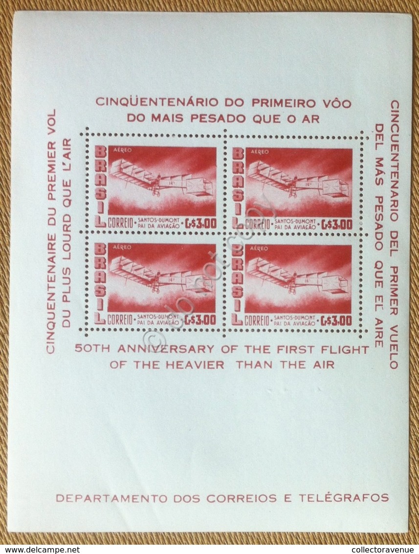 Filatelia Brasile 1956 - Blocco Cinquentenário Santos Dumont - MNH - Altri & Non Classificati