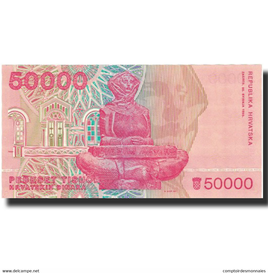 Billet, Croatie, 50,000 Dinara, 1993, 1993-05-30, KM:26a, SPL - Croatie