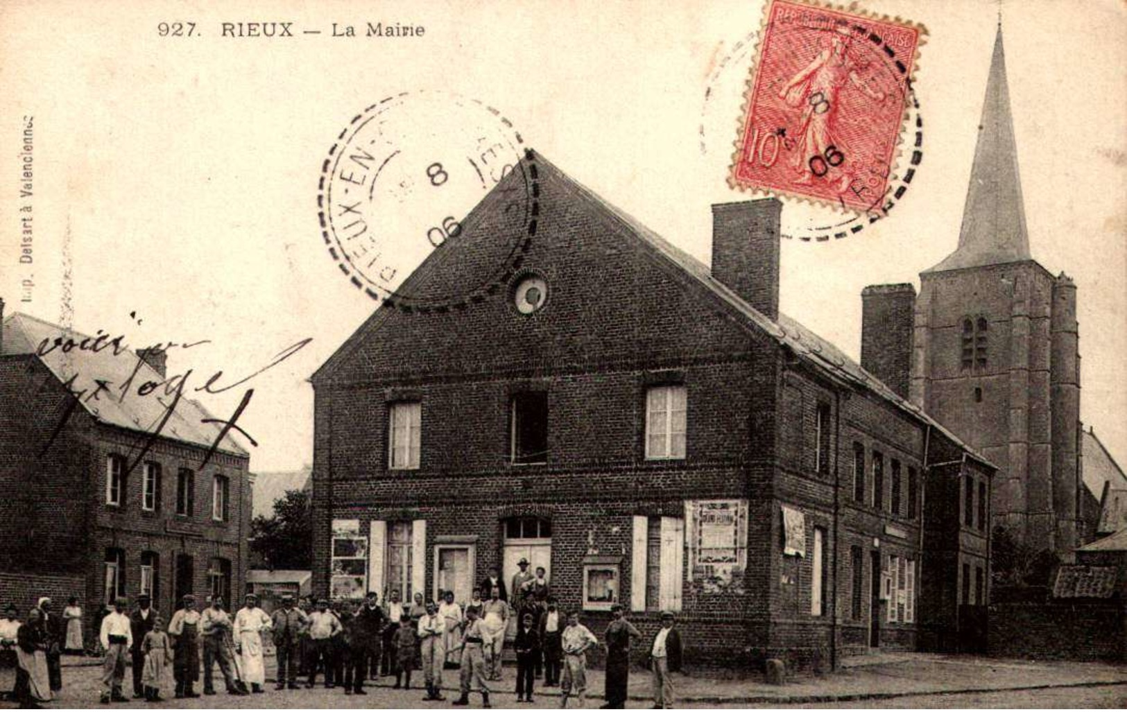 C. P. A. : 59 RIEUX (Nord) : Mairie, Postes Et Télégraphes, Animé  /LOT 3041 - Andere & Zonder Classificatie