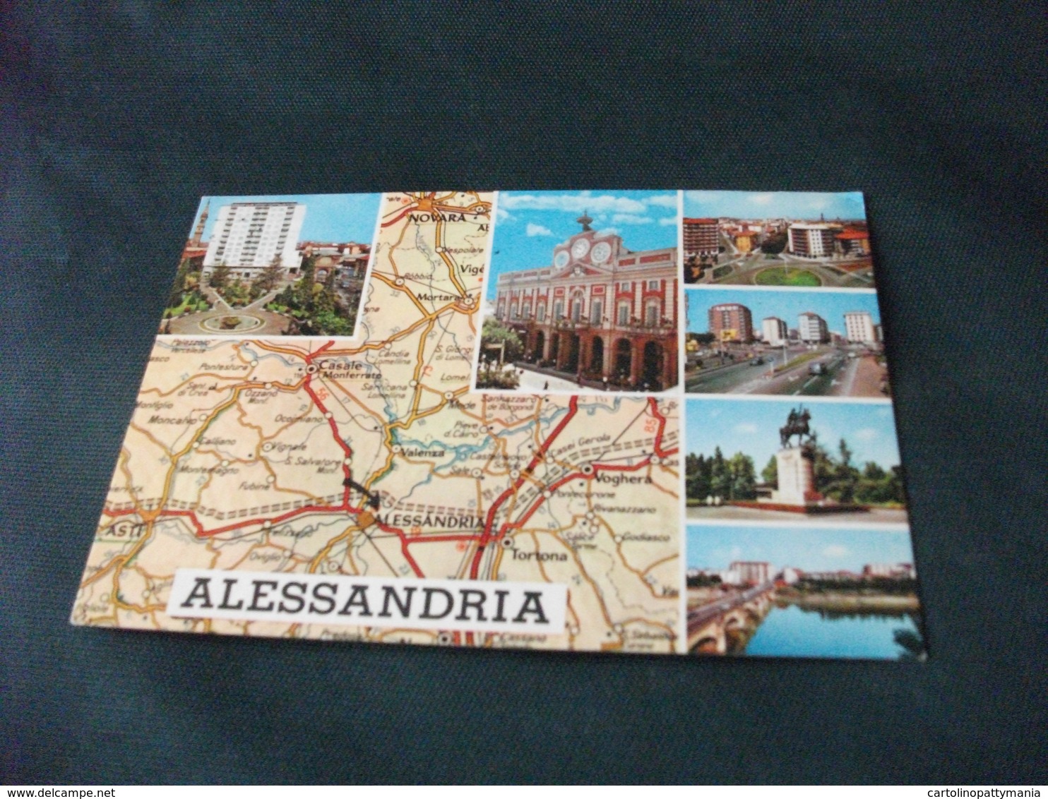 CARTA GEOGRAFICA ALESSANDRIA E VEDUTE - Carte Geografiche