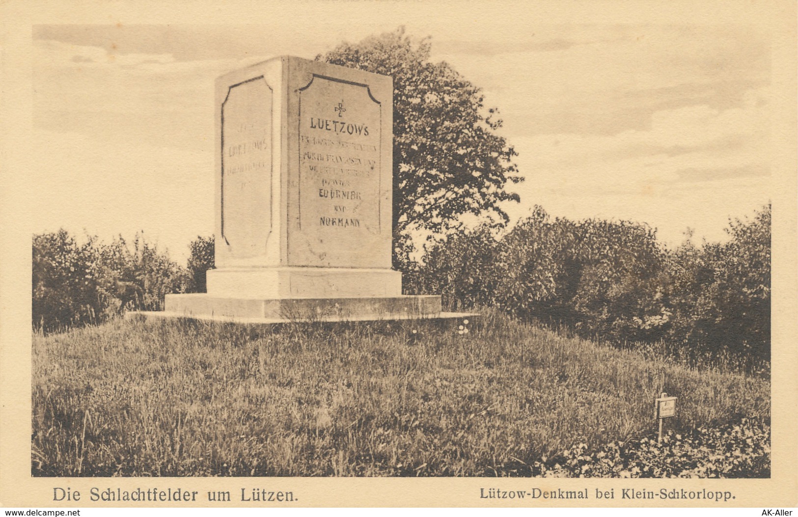 Lützow-Denkmal Bei Kleinschkorlopp - Die Schlachtfelder Um Lützen 1921 - Denkmäler