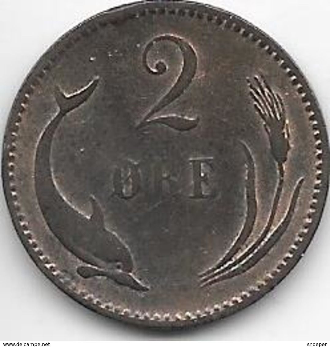 *Denmark 2 Ore  1894  Km 793.2  Vf - Dinamarca