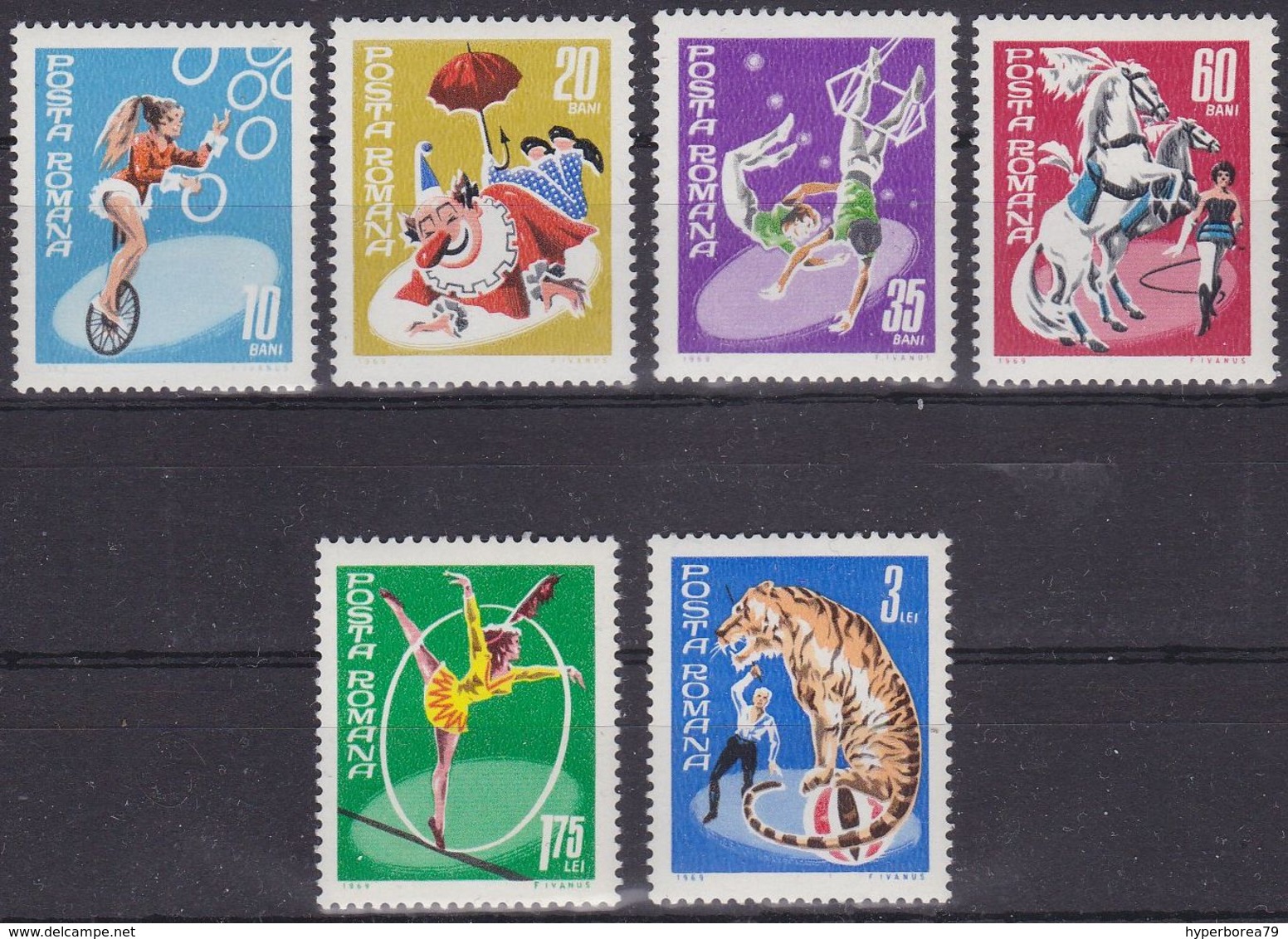 Romania 2777/82 - Circus 1969 - MNH - Circo