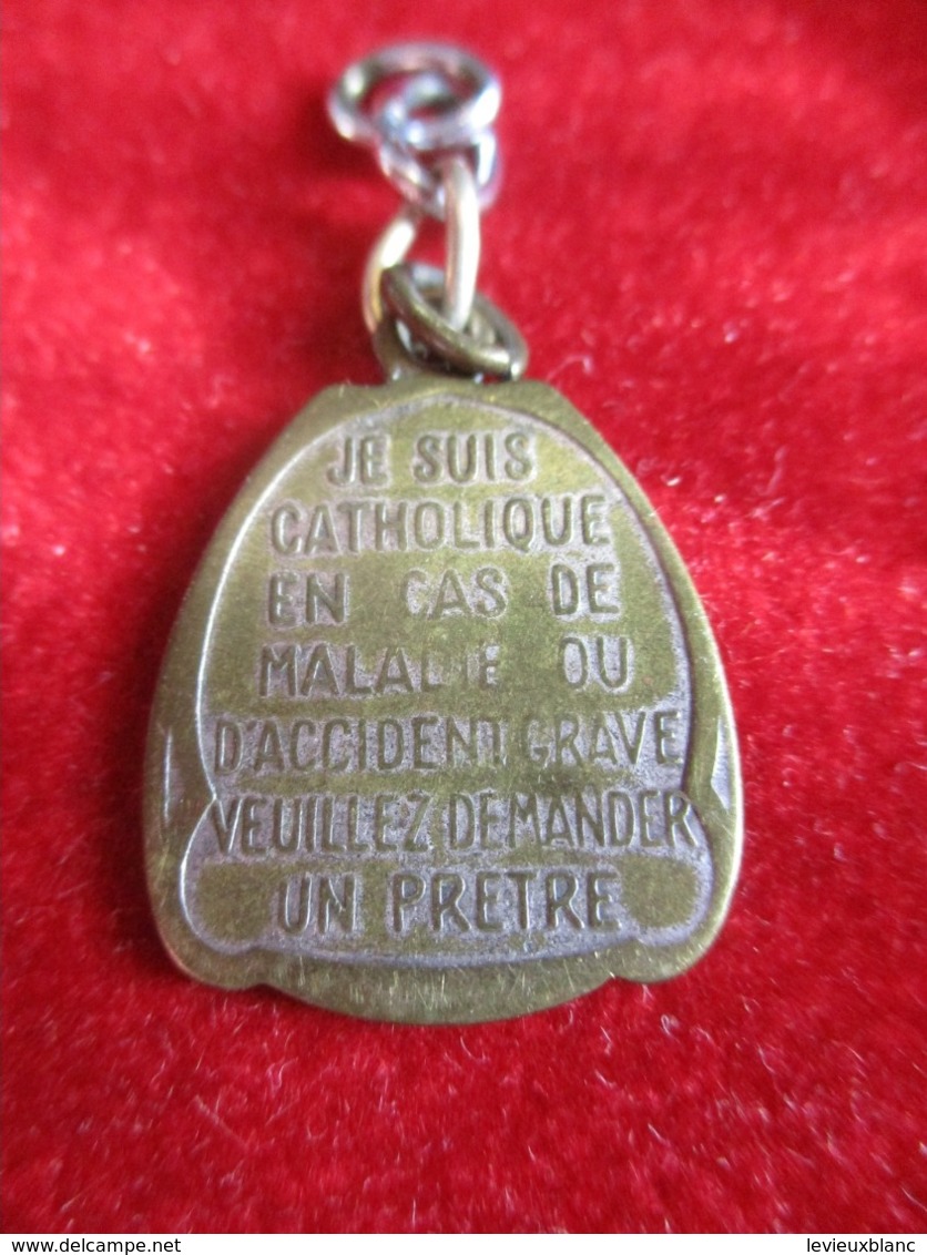 Médaille Religieuse Ancienne/Saint Christophe/Je Suis Catholique/accident/Demander Un Prêtre/Bronze/Début XXéme CAN820 - Religion & Esotérisme