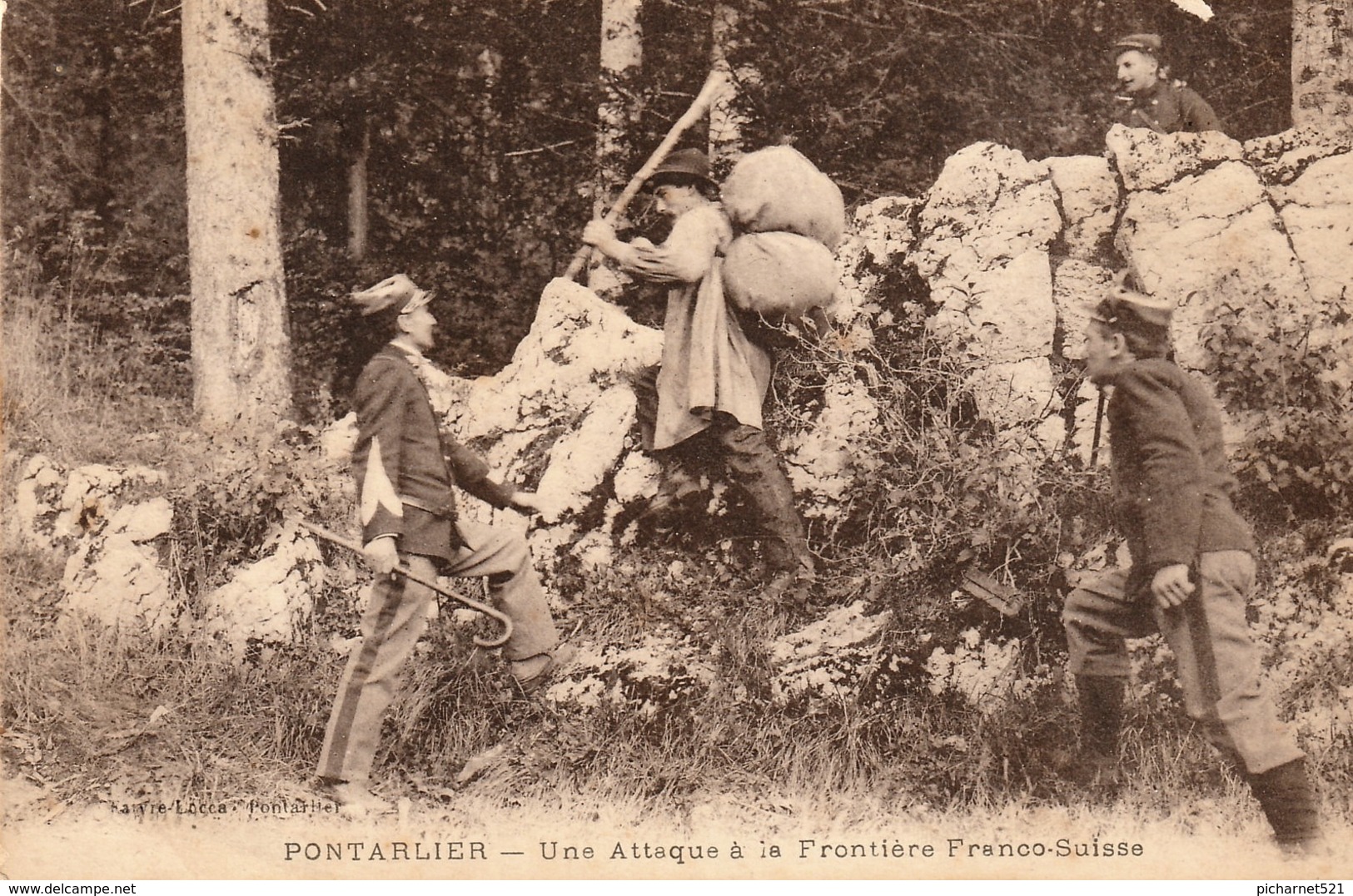 PONTARLIER - Une Attaque à La Frontière Franco-Suisse. Edition Faivre-Locca. Circulée En 1928. 2 Scan - Pontarlier