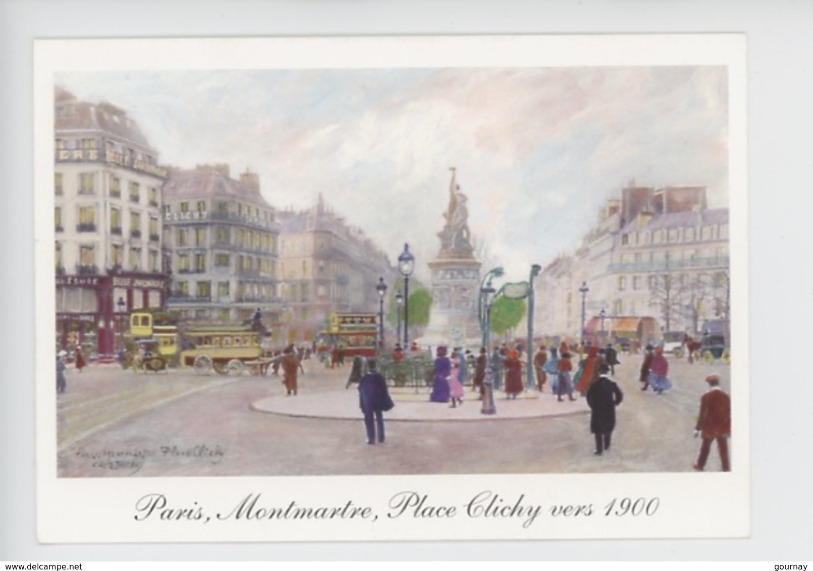 Cacio Berny Paris Peintre, Montmartre Place Clichy  Vers 1900 (cp Vierge) - Places, Squares