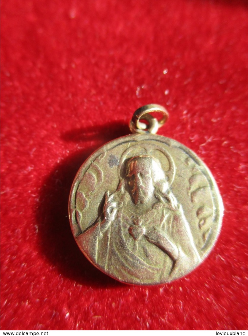 Mini-Médaille Religieuse Ancienne/Coeur Du Christ/Vierge à L'Enfant /OR 10 K /Mi- XXéme    CAN823 - Religion & Esotérisme
