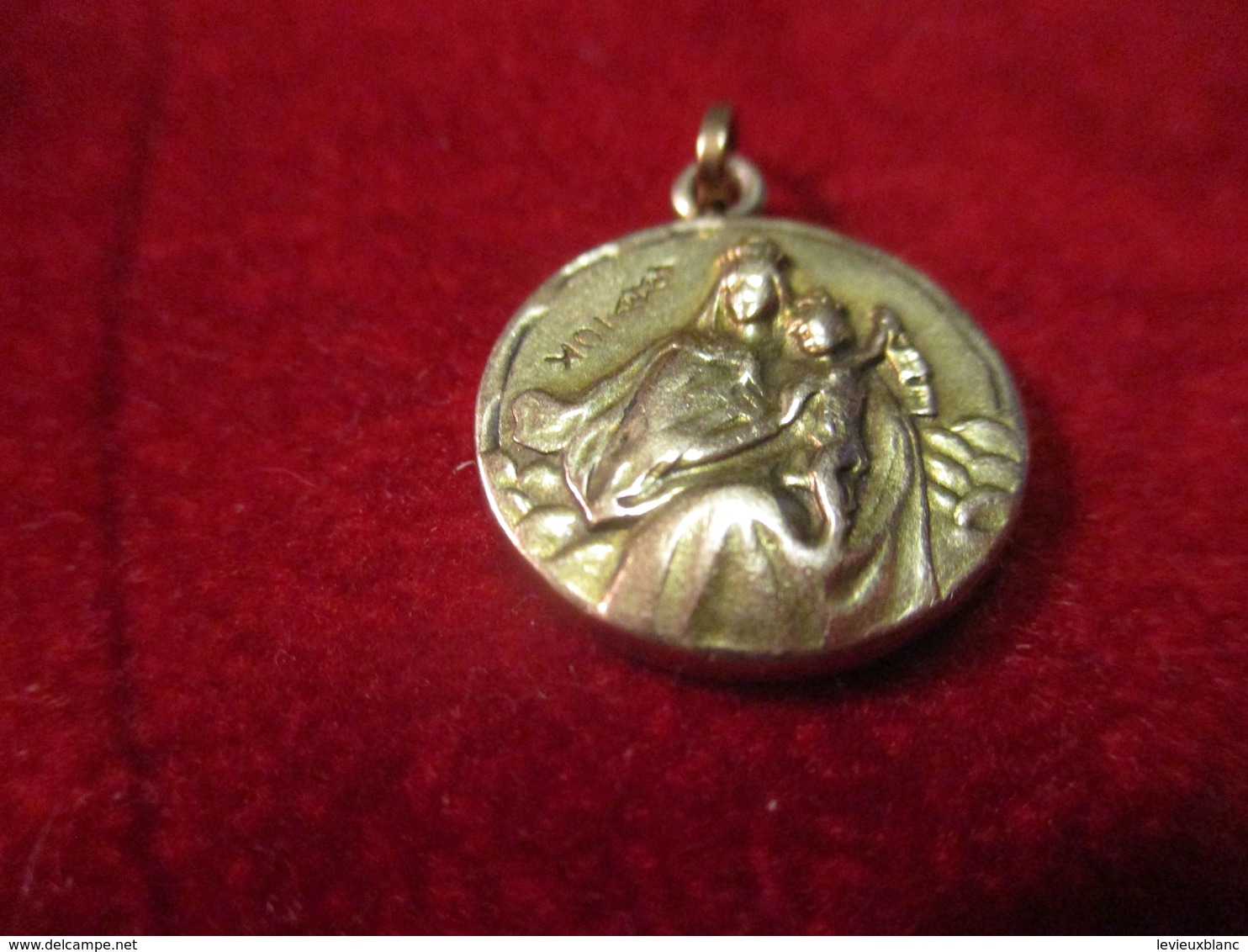 Mini-Médaille Religieuse Ancienne/Coeur Du Christ/Vierge à L'Enfant /OR 10 K /Mi- XXéme    CAN823 - Religion & Esotericism