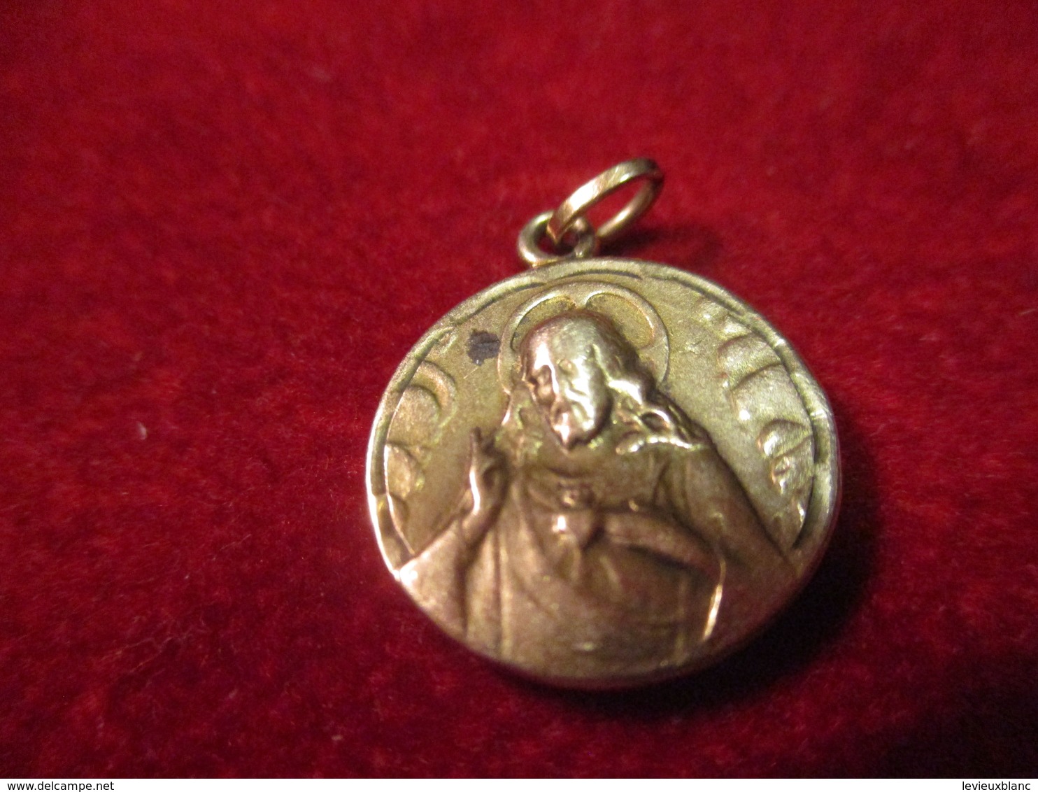 Mini-Médaille Religieuse Ancienne/Coeur Du Christ/Vierge à L'Enfant /OR 10 K /Mi- XXéme    CAN823 - Religion & Esotericism