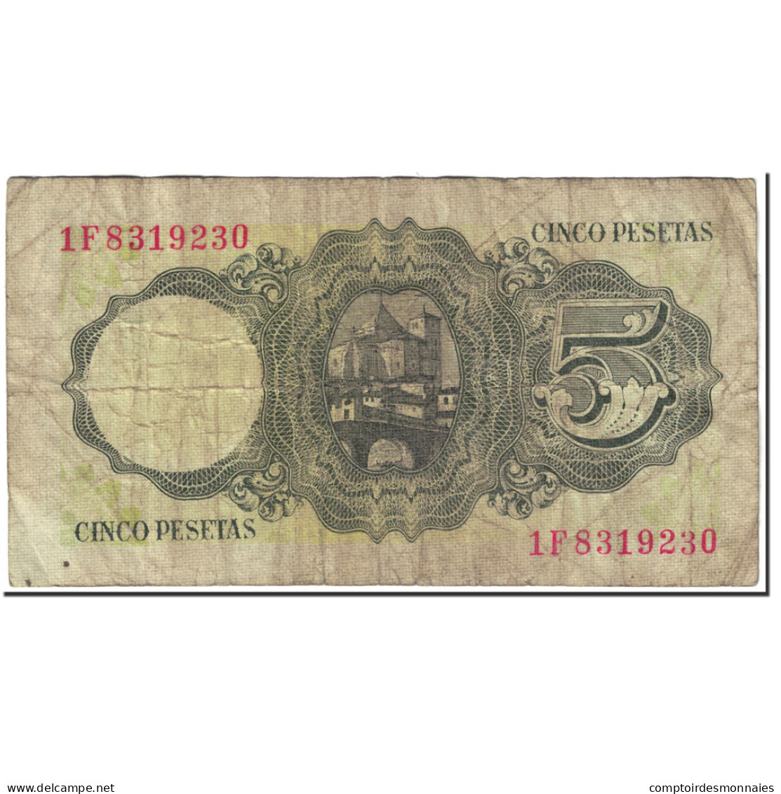 Billet, Espagne, 5 Pesetas, 1951, 1951-08-16, KM:140a, B+ - 5 Peseten