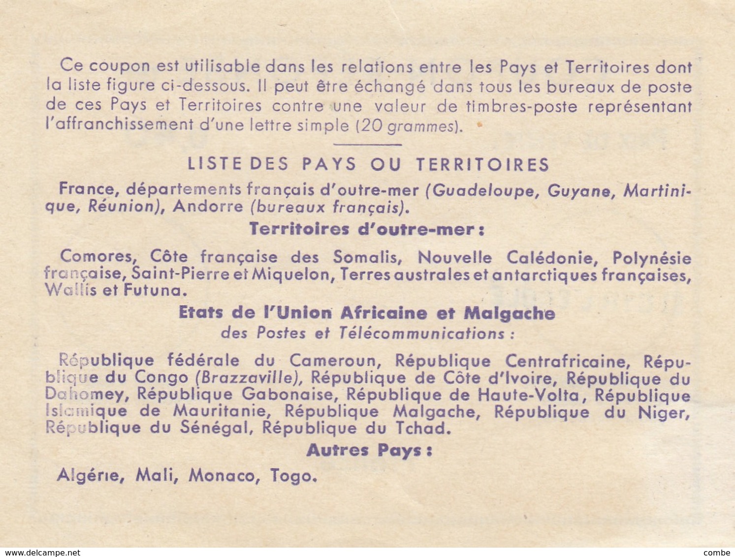 COUPON-REPONSE INTERNATIONAL. E. FRANCE. 0,40 FRANC RECTIFIE 0,50 FRANC . ST CYR-L'ECOLE      / 2 - Cupón-respuesta