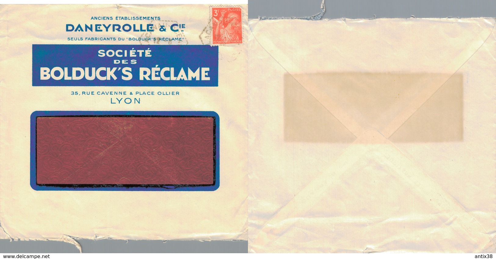 J47 - MARCOPHILIE - Enveloppe Publicitaire Société Des Bolduck's Réclame - Lyon - Autres & Non Classés