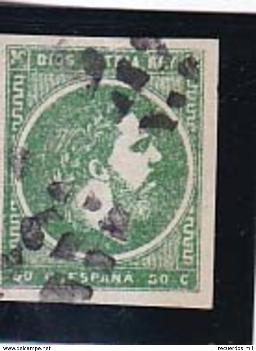 Año 1875 Edifil 160 50c Carlos VII En El Dorso Firmado Graus - Used Stamps