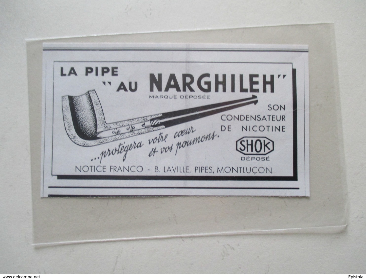 MONTLUCON  (03) Fabrique De PIPES  Ets LAVILLE  - Modèle SHOK NARGHILEH -  Coupure De Presse De 1936 - Heather Pipes