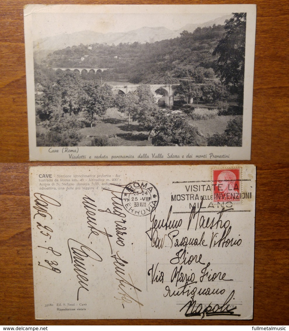 Cave ( Roma ) Viadotti E Panorama Della Valle Sdorza E Dei Monti Prenestini 1939 Anni '30 (G0H) Difetti - Transportmiddelen