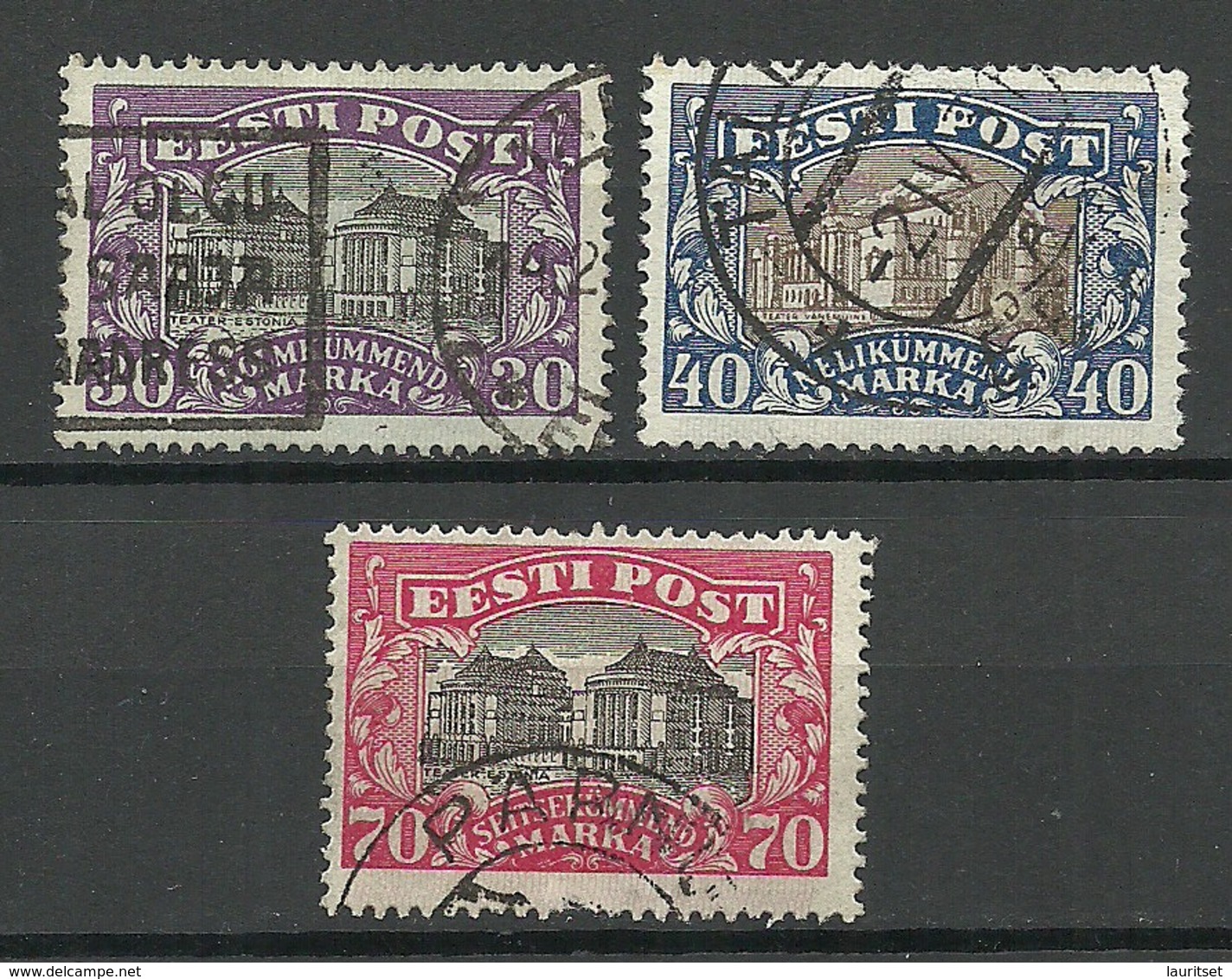 Estland Estonia Estonie 1924/27 Theater Michel 55 & 56 & 62 O - Estonia