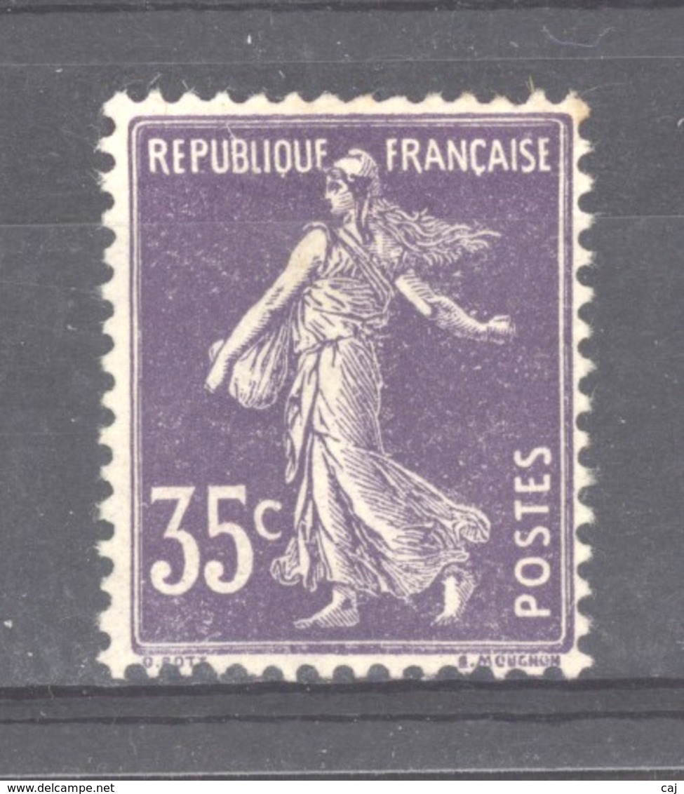 0ob  0532  -  France  :  Yv  142a  *    Violet Foncé - 1906-38 Semeuse Con Cameo