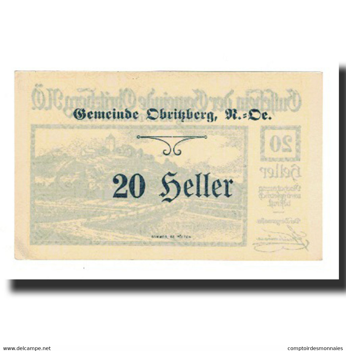 Billet, Autriche, Obritzberg, 20 Heller, Valeur Faciale, 1920, 1920-12-31, NEUF - Austria