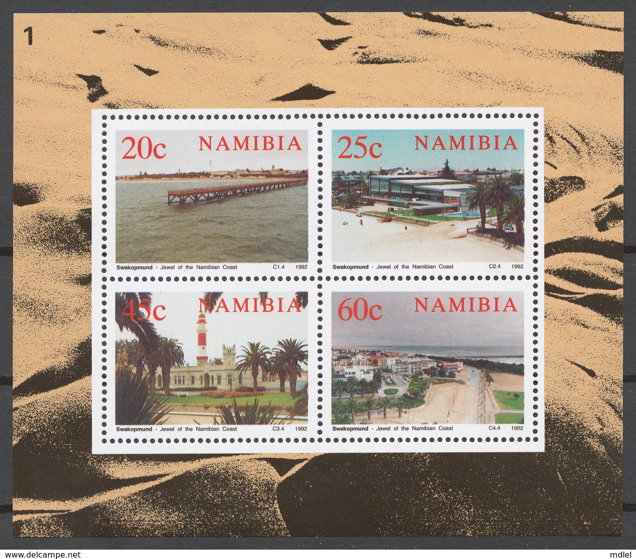 Namibia 1992 Mi# Bl.15** VIEWS OF SWAKOPMUND - Namibie (1990- ...)